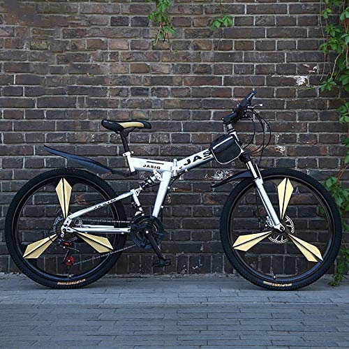 Folding Bike : 21 Speed Foldable Mountain Bike, 24''26''Folding Bicycle For Adults Students Boys Girls, With Dual Disc Brakes And Suspension Fork Bike