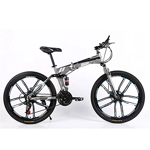 Folding Bike : 24" 26" Lightweight Alloy Folding City Bike Bicycle, Comfortable Mobile Portable Compact Lightweight Great Suspension Folding Bike for Men Women - Students and Urban Commuters / D / 24inch