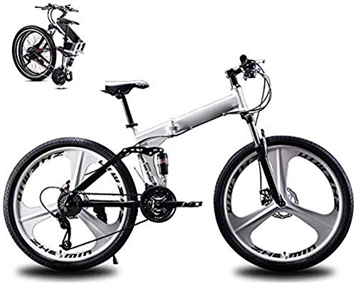 Folding Bike : 24in Folding Mountain Trail Bike 24 Speed Folding Bike for Adults Student MTB Bike Lightweight Folding Speed Bicycle for Men Women Fold up Bike City Bike Damping Bicycle with Disc Brakes-White