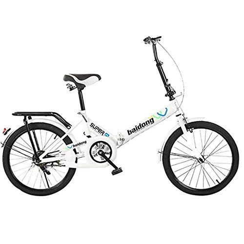 Folding Bike : 26" Mountain Bike 20 inch folding bicycle mini portable student comfortable speed wheel folding bicycle for men and women light leisure bicycle damping bicycle shock absorption-white_20 inches