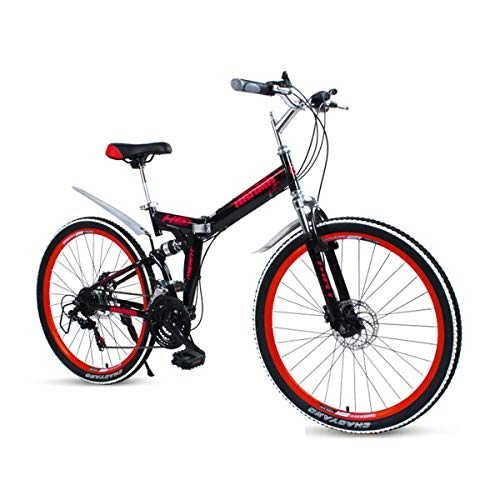 Folding Bike : 26" Wheel Mens Mountain Bike 17" Frame Alloy Front Suspension 21 / 24 / 27 Speed, Red, Red, 24speed