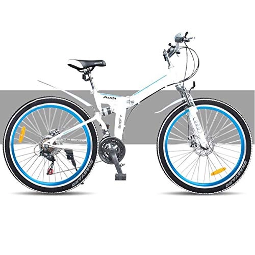 Folding Bike : 26" Wheel Mountain Bike, 21 Speed 16" Frame Black & Red, Blue, 24