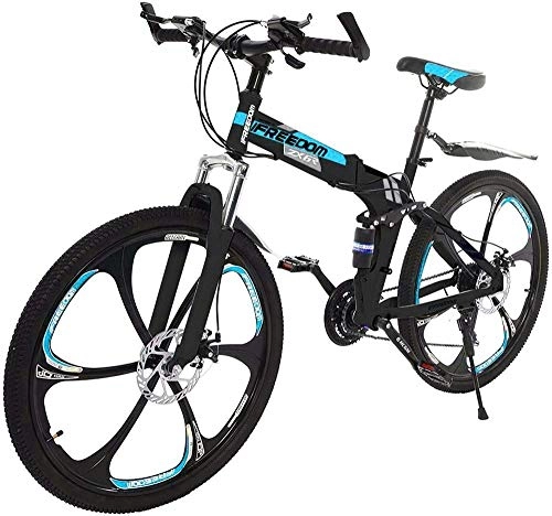 Folding Bike : 26in Folding Mountain Bike 21 Speed Bicycle Full Suspension Bikes Bicycle Outdoor Cycling Fitness Equipment Fashionable Gifts