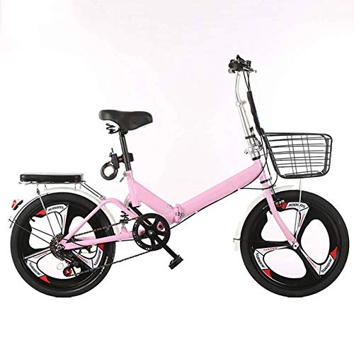 Folding Bike : 6 Speed City Bike Dual Disc Brake Noshockabsorption Folding Bike Ultra Light Portable Two Steps Folding Speed Bicycle Unisex-J-20inch