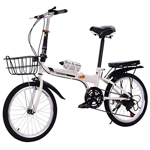 Folding Bike : 6-speed Womens Bike Double-brake Folding Bike Bicycle, City Bike With Aluminum Alloy Rim And Removable Car Basket For Commuters Outdoor Cycling (Color : D, Size : 20in) Unicycle