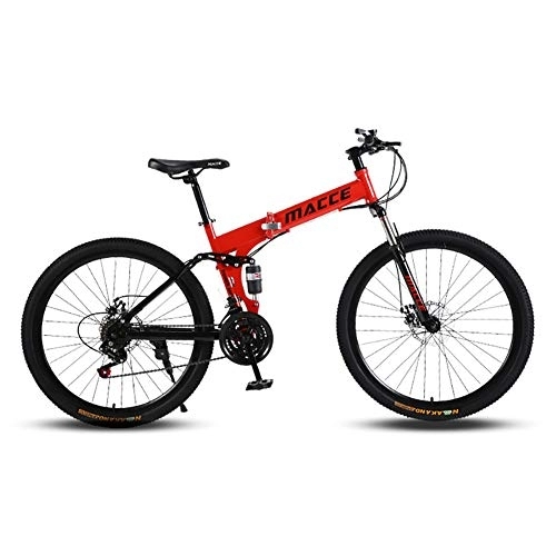 Folding Bike : 7 Speed Outroad Mountain Bike, Compact ​​Folding City Bicycle Suspension 24in, For Students Office Workers Commuting To Work A 24in