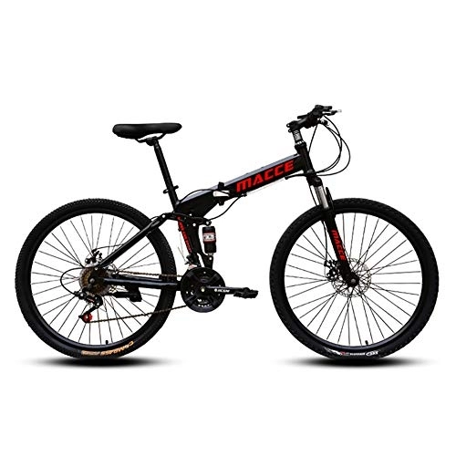 Folding Bike : 7 Speed Outroad Mountain Bike, Compact ​​Folding City Bicycle Suspension 24in, For Students Office Workers Commuting To Work B 24in
