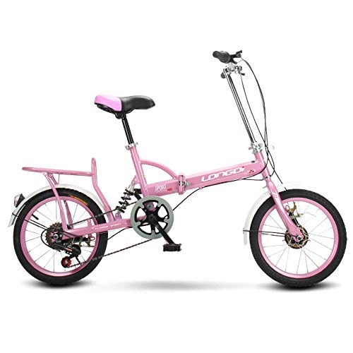 Folding Bike : Adult Folding Bike Mini Folding Bike High Carbon Steel Lightweight Foldable Bikes 16in Foldable Bicycle Folded Streamline Frame-B