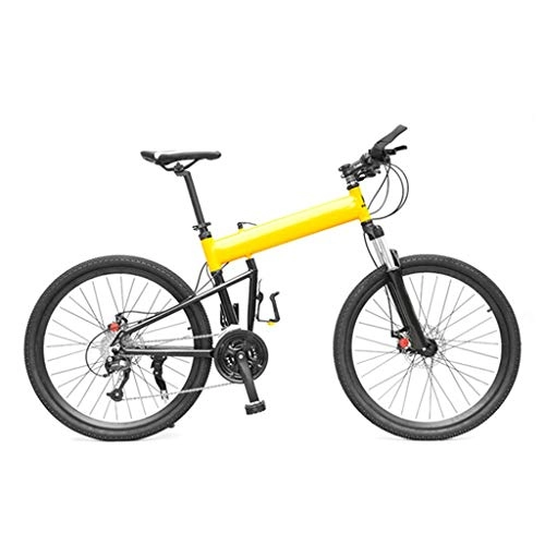 Folding Bike : Adult Mountain Bike Outdoor Off-road, 24-inch Wheels, All-aluminum Axle-center Folding Frame, 24-speed Hydraulic Disc Brakes Can Lock Suspension