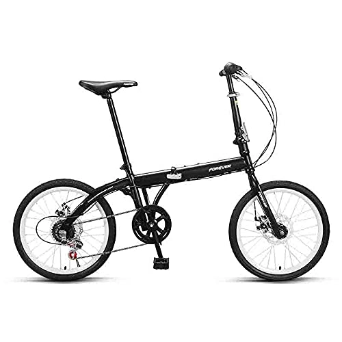 Folding Bike : Agoinz 7-speed Gearbox Bicycle, Powerful Shock Absorption Function And 20-inch Tires, 150 Cm Folding Bicycle, Suitable For Urban And Rural Travel