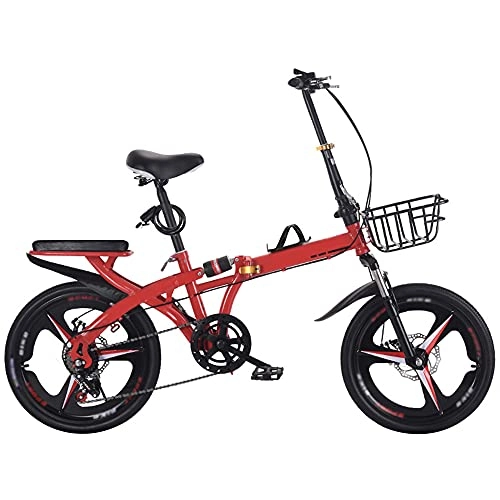 Folding Bike : Agoinz Mountain Bike ​Red Bike Wear-resistant Tires Folding Bicycl Low Friction, Dustproof, Effortless Riding, Breathable And Smooth Soft Cushion