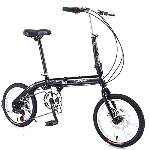 Folding Bike : Agoinz Mountain Bikes Cycling Six Level Sensitive Bike 16Inch Mountain Fast Folding High Carbon Steel, Sensitive Shifting, Ergonomic Bicycle