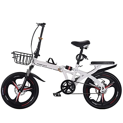 Folding Bike : Agoinz White Folding Bike Mountain Bike ​Effortless Riding, Breathable And Smooth Soft Cushion, Dustproof Wear-resistant Tires Bicycl Low Friction