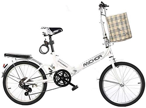 Folding Bike : AJH Folding Bikes Bicycle Folding Bicycle Unisex 20 Inch Shifting Sports Portable Bicycle (Color: Pink, Size: 150 * 50 * 100cm)