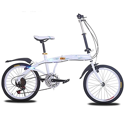 Folding Bike : ASPZQ 20-Inch Folding Variable Speed Bike, Adjustable Seat Dual Disc Brake Folding Bike for Men Women-Students And Urban Commuters, A