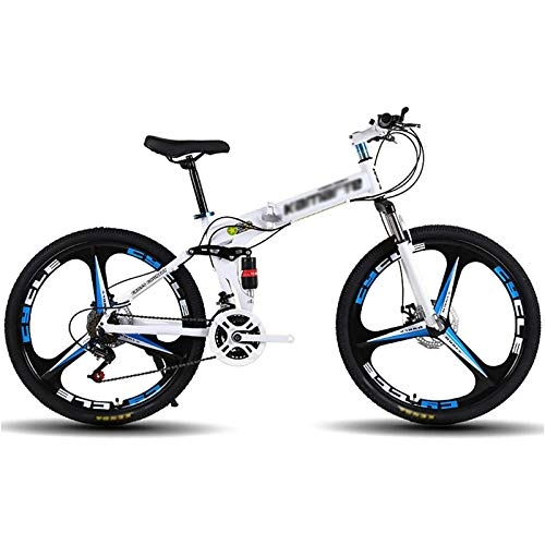 Folding Bike : B-D Men And Women Lightweight Foldable Bike Outdoor Variable Speed Shock Speed Mountain Bike Dual Disc Brakes Fat Tire Road Bikes Travel, 27 Speed