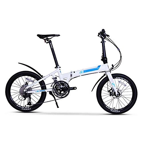 Folding Bike : B Folding Mountain Bike Aluminum Alloy Shifting Folding Bike Adult Men and Women Black 20 Inch 27 Speed