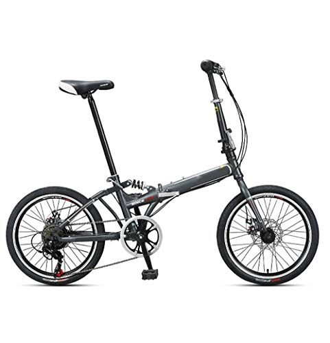 Folding Bike : B Variable Speed Bicycle Front and Rear Mechanical Disc Brakes Youth Men and Women Urban Leisure Folding Car Line Disc 20 Inch 7 Speed