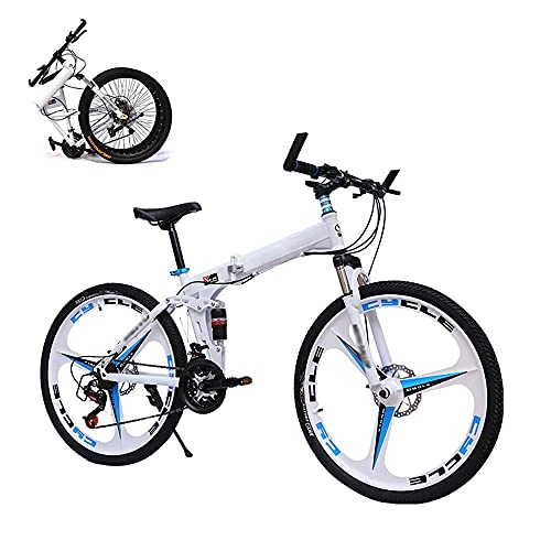 Folding Bike : BaiHogi Professional Racing Bike, Adult MTB Foldable Bicycle, Folding Bike, Folding Mountain Bike, Folding Outroad Bicycles, 21 * 24 * 27 * 30-Speed, 24 * 26-inch Wheels Outdoor Bicycle