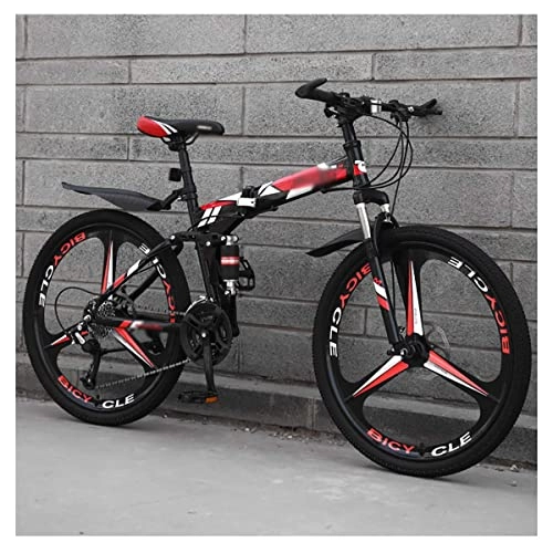 Folding Bike : BaiHogi Professional Racing Bike, Folding mountain bike, Full suspension MTB folding bike, folded in 15 seconds, folding outroad bikes, 24 * 26in City Mini folding bike 21 * 24 * 27 speed