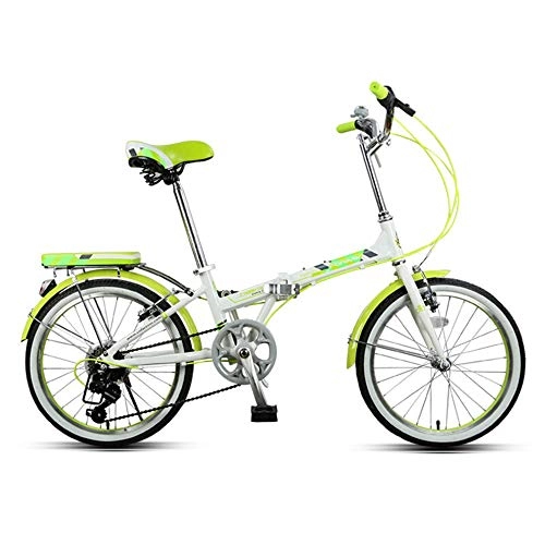 Folding Bike : BANGL B Folding Car Color with Aluminum Frame Lightweight Commuter Men and Women Bicycle 7 Speed 20 Inch