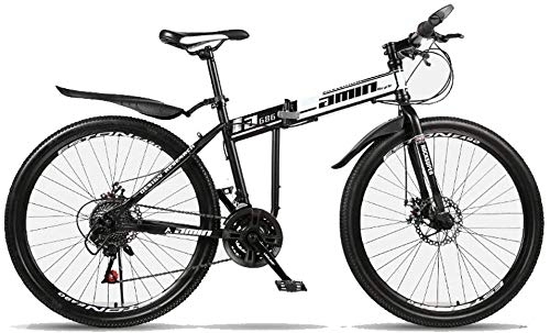 Folding Bike : Bck 26 Inch 21 Speed Teens MTB Bikes Outdoor Sports Rain Road Mountain 26 Inch Foldable Mountain Bike The Spokes are Highly Matched Double Disc Brake High Carbon Steel Frame (Color : A)