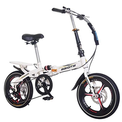 Folding Bike : beetleNew Bikes 20 Inch Outroad Mountain Bike Lightweight Mini Folding Bikes Student Small Portable Compact City Country Bicycle Adult Female Bicycles Road Cycle MTB Trail Bicycle (White)