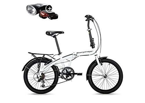 Folding Bike : Bergsteiger Fahrrad Hikers Windsor 20 Inch Folding Bicycle Shimano 6 LED Battery Light Quick Fold, 8-Speed System Folding Bike, Folding Bicycle