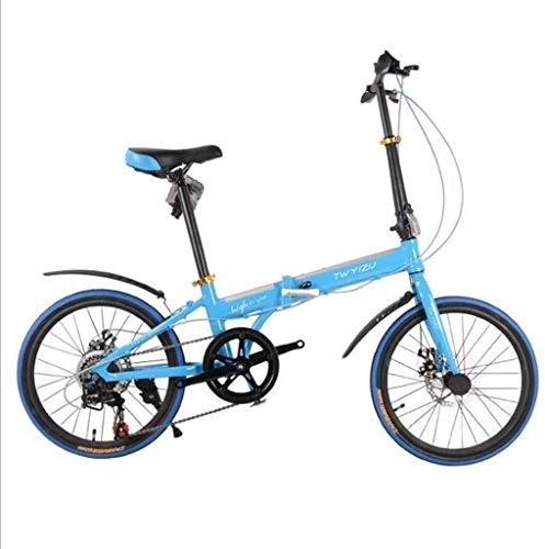 Folding Bike : Bicycle 20 inch 16 inch aluminum alloy folding car 7 speed disc brake folding bicycle youth bicycle sports bicycle leisure bicycle, Size:16 inches. (Color : 3, Size : 20 inches)
