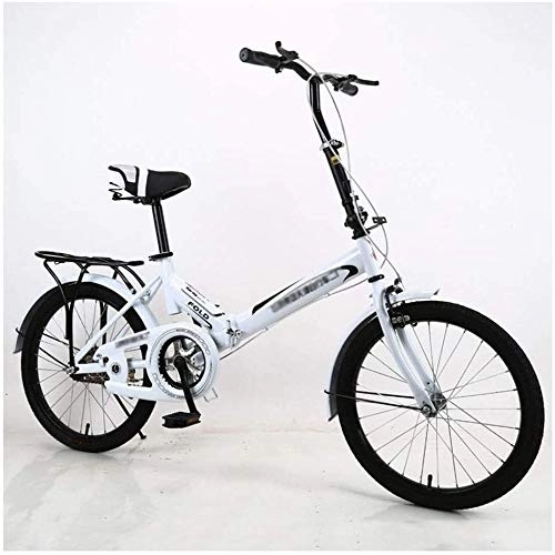 Folding Bike : Bicycle 20 Inch Folding Bicycle Single Speed Student Adult Universal Bicycle City Bike Commuting Style (Color : Black)