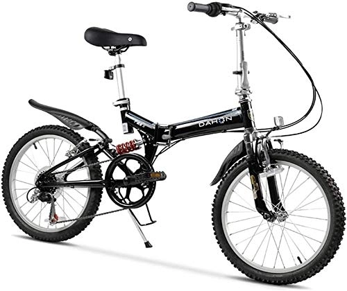 Folding Bike : Bicycle Adult Mountain Bikes, 20 Inch 6 Speed Full Suspension Bicycle, High-carbon Steel Frame, Men's Womens Mountain Bicycle, Folding Bicycle