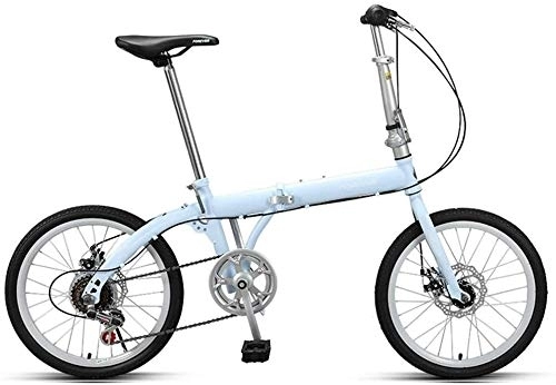 Folding Bike : Bicycle Bike Folding Bicycle Road Bike Bicycle Kids Bicycle Shock-absorbing Single Variable Speed Bike Adult City Students Mini (Color : Blue 20 inch single speed)