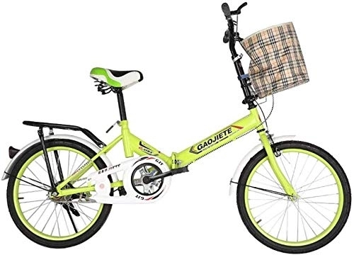 Folding Bike : Bicycle Bike Folding Bicycle Road Bike Ultra Bicycle Light Portable Bicycle Shifting Shock Absorption Small Wheel Adult Student Bicycle City (Color : Green)