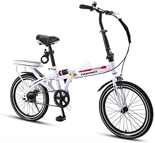Folding Bike : Bicycle Bike Folding Bicycle Road Bike Ultra Bicycle Light Portable Bicycle Shopper Bicycle Bike Shock Absorption Small Wheel Adult Student Bicycle City Bike (Color : White)