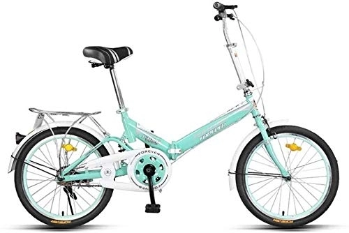 Folding Bike : Bicycle Bike Folding Bicycle Ultralight Student Bike Mini Adult Universal Bicycle City Bike Commuting 20 Inch Compact (Color : Cyan-blue)