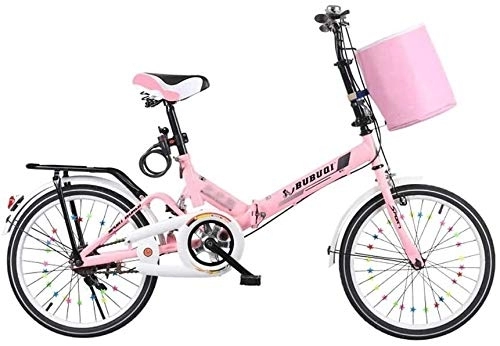 Folding Bike : Bicycle Bike Folding Bike Lightweight Bike Adults Folding Bikes Mini Road Bicycle 20 Inch Student (Color : Pink)