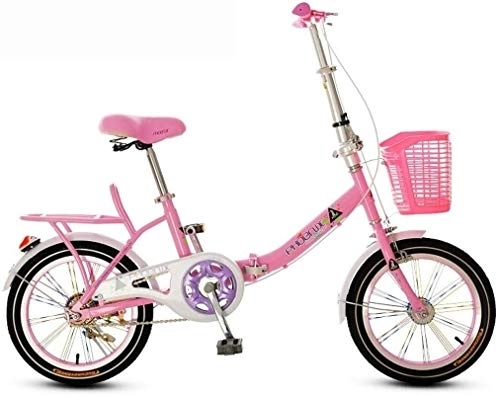 Folding Bike : Bicycle Folding Bicycle 16-inch Folding Bike, Adjustable Seat, Colour:2 (Color : 1)