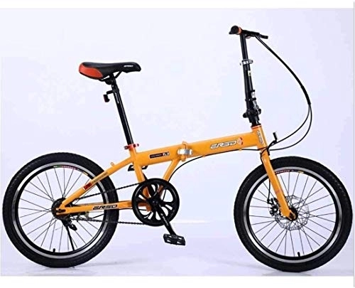 Folding Bike : Bicycle Folding Bicycle Children 16 Inch Lightweight Women Adult Bicycle Ultra Light Portable Student Bicycle (Color : Yellow)