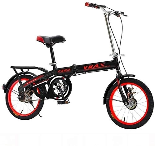 Folding Bike : Bicycle Folding Bicycle Children Foldable Bike For Adult Shock Absorber Bicycle Commuting Bicycle Lightweight Student Kids (Size : 16inch)