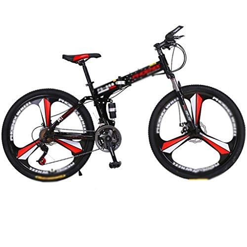 Folding Bike : Bicycle Folding Bike, 26-inch Wheels Portable Carbike Bicycle Adult Students Ultra-Light Portable Men's bicycle (Color : Red, Size : 21 speed)