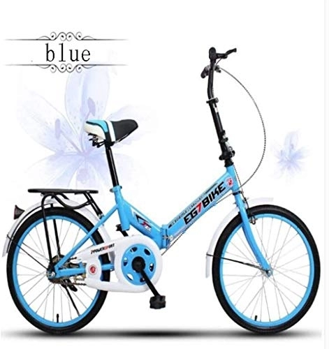 Folding Bike : Bicycle Small Work Portable Adult Ladies Folding Bicycle Multi-functional Student Bicycle Girls Walking Bicycle (Color : Blue)