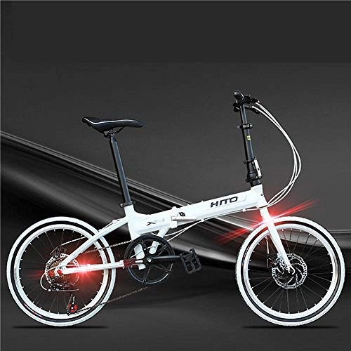 Folding Bike : Bike Bike Mountain Bikes Exercise Bike for Home Bike Male and Female Bicycles Aluminum Alloy 20 / 22 inch Frame 6 Speed Folding Bike Outdoor BMX Disc Brake Lady Children bicycle-20 inch White