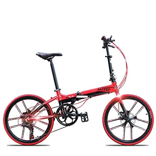 Folding Bike : Bike Bike Mountain Bikes Exercise Bike for Home Bike Male and Female Bicycles Road Bike Aluminum Alloy Frame 22 inch Wheel Dual Disc Brake Folding Bike Light Weight BMX Bicycle-Red
