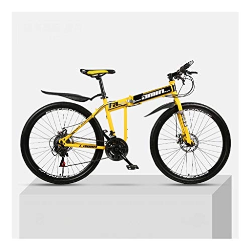 Folding Bike : BIKESJN Folding Bicycle Adult Ultra Light Portable Students Commuter Style Mountain Bike City Bike Bike Shock-absorbing Bicycle 20Inch (Color : Yellow)