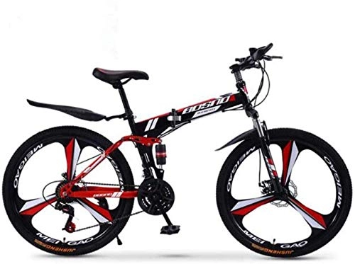 Folding Bike : BMX Mountain Bike Folding Bikes, 24-Speed Double Disc Brake Full Suspension Anti-Slip, Off-Road Variable Speed Racing Bikes For Men And Women 5-25 (Color : A1, Size : 26 inch)