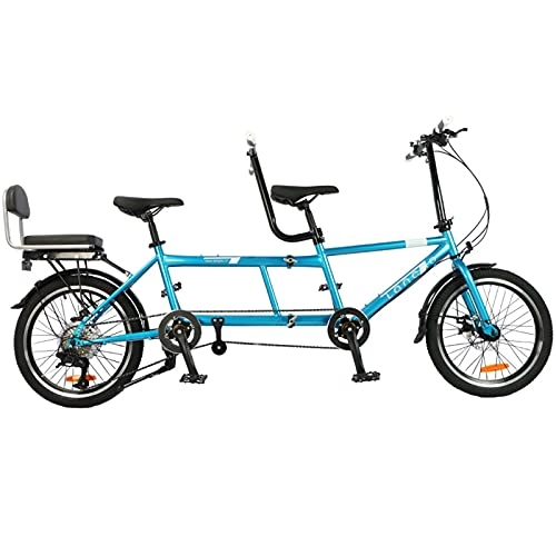 Folding Bike : CCZUIML Unisex Tandem Bike, 20 Inches Folding Tandem, 8 Speed, 700C Wheel Tandem Bicycles, Home Decoration Birthday Christmas Valentines Day Gift for A Cyclist