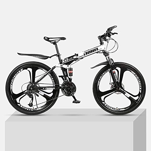 Folding Bike : Chengke Yipin Mountain bike 24 inch one wheel foldable high carbon steel frame double shock absorption speed male and female students mountain bike-black_24 speed