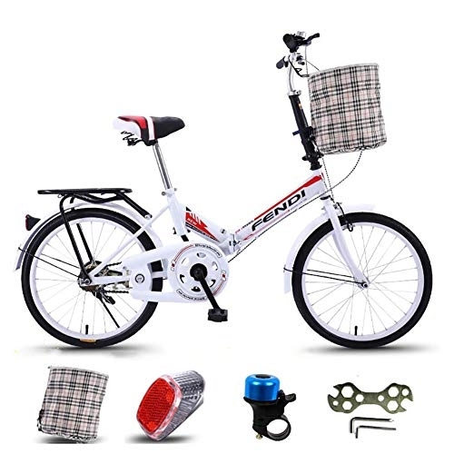 Folding Bike : CHHD 20-Inch Bicycle Folding Bike For Men And Women, Adult Single Speed Car Urban Leisure Cycling, Suitable For Outdoor Travel, Light Travel