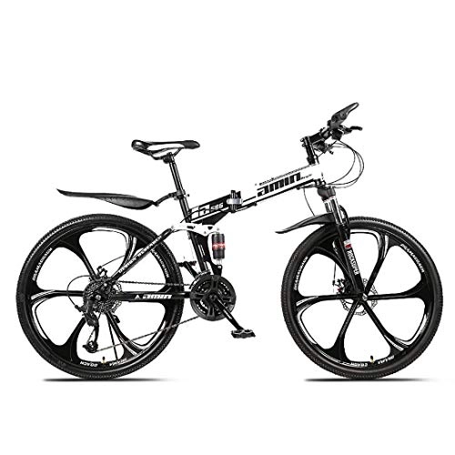 Folding Bike : CHHD Adult Folding Mountain Bike Double Shock-absorbing 26-inch Bicycle Foldable, 21-speed / 27-speed