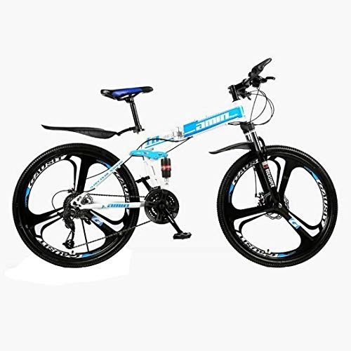 Folding Bike : CHHD Shock-absorbing Cross-country Mountain Bike 26-inch Double Disc Brake Foldable Bike, 21-speed / 24-speed / 27-speed